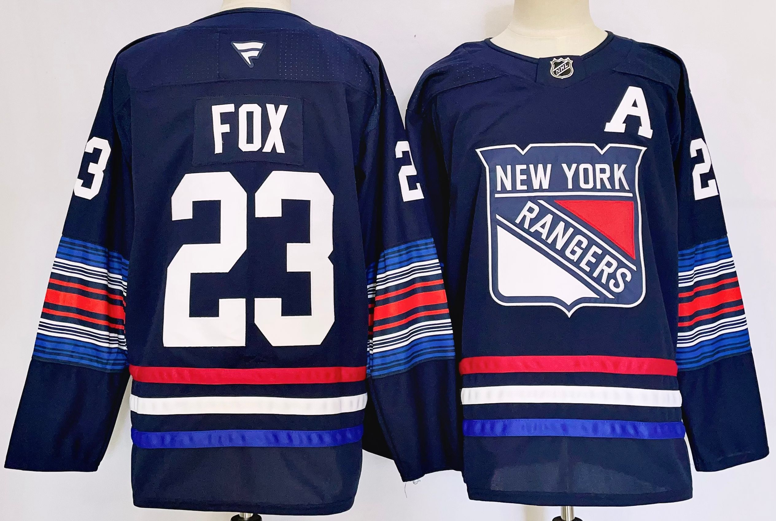 Men New York Rangers 23 Fox Drak Blue 2025 Home Premier Player NHL Jersey
